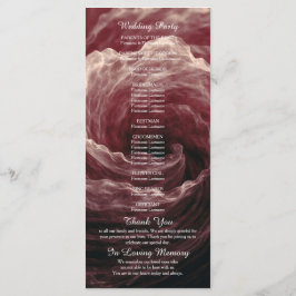 Programa de Casamento Borgonha Rosa Vermelho Român