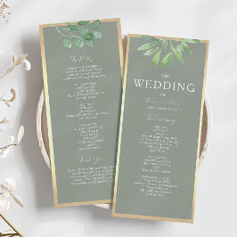Programa de Casamento Botânico em Verde Salvia