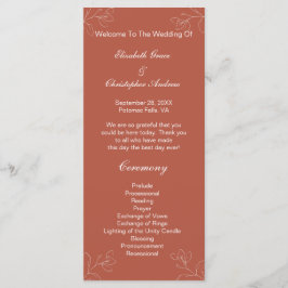 Programa de Casamento Botânico Floral Branco Terra