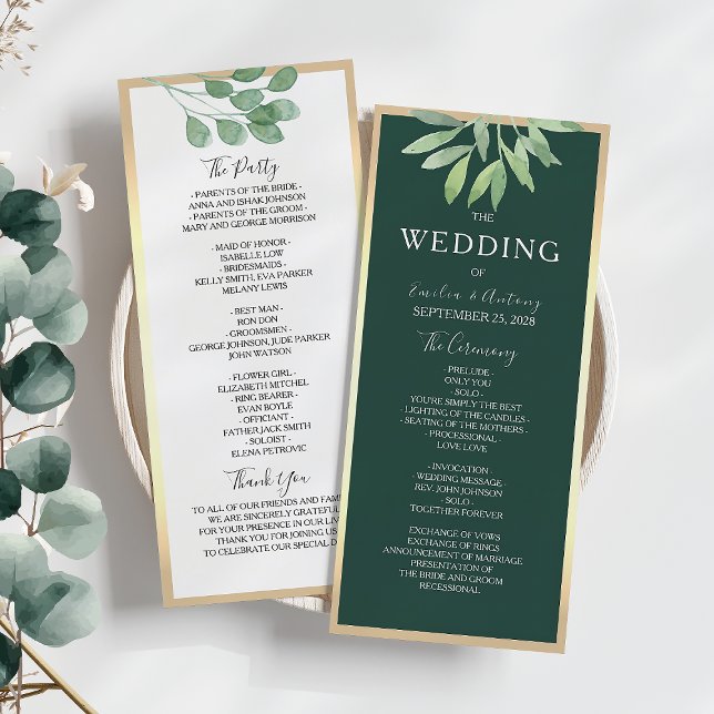 Programa de Casamento Botânico Verde Esmeralda (Criador carregado)