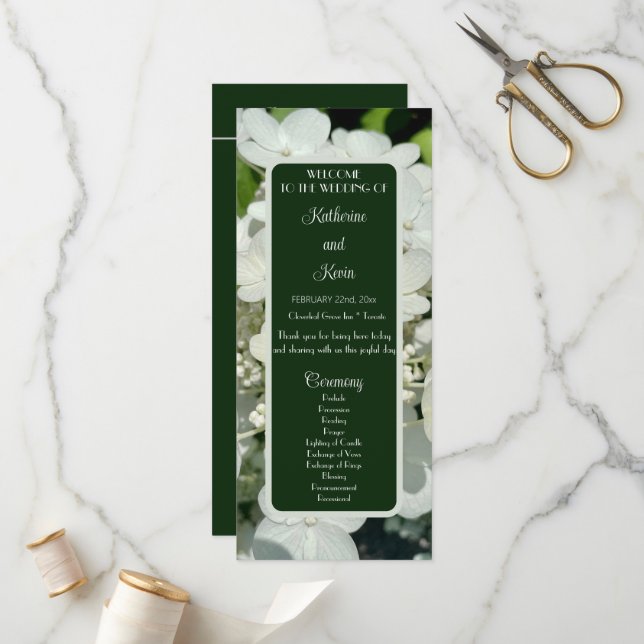 Programa de Casamento Botânico Verde Florestal Ele (Frente/Verso In Situ)