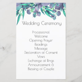 Programa de Casamento Botânico Verde lavanda e Bri