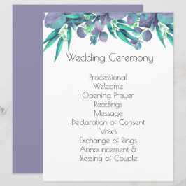 Programa de Casamento Botânico Verde lavanda e Bri