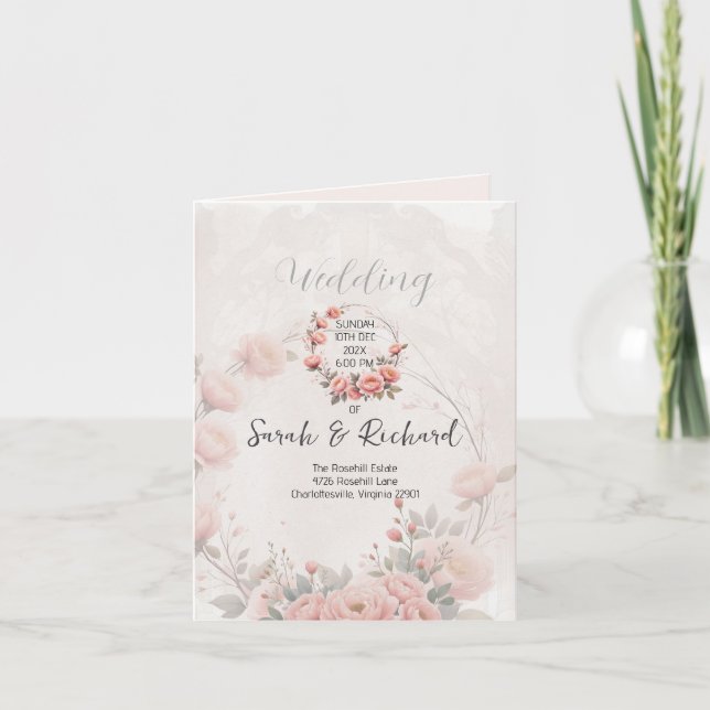 Programa de Casamento Branco Clássico Doblado Jard (Frente)