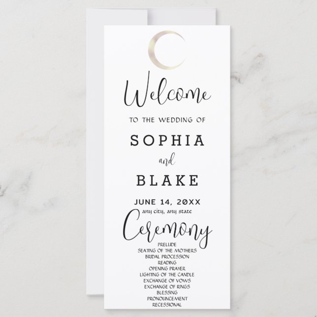 Programa de Casamento Branco Crescente Lua Celesti (Frente)