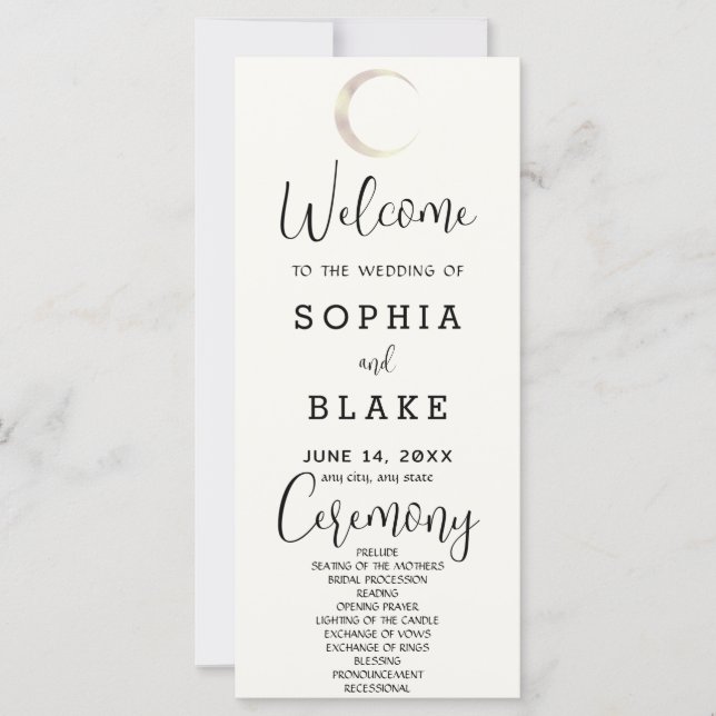 Programa de Casamento Branco Crescente Lua Celesti (Frente)