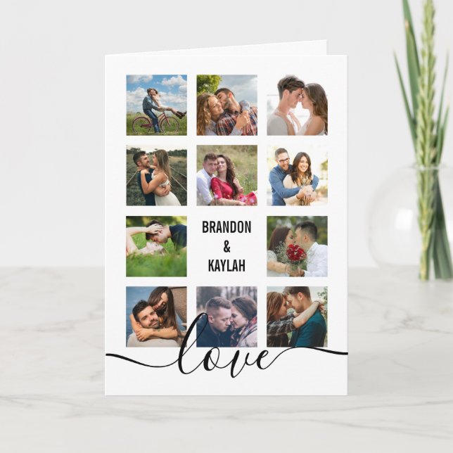 Programa de Casamento Branco de Colagem de Fotos (Frente)