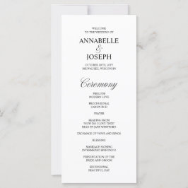 Programa de Casamento Branco Formal de Script Eleg