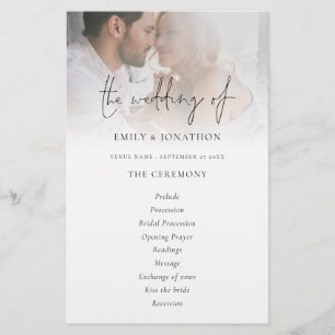 Programa de Casamento Branco Preto com Foto do Scr