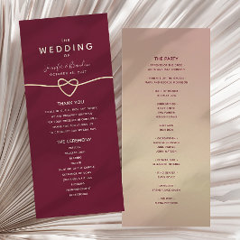 Programa de Casamento Burgundy Romântico