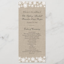Programa de Casamento Burlap