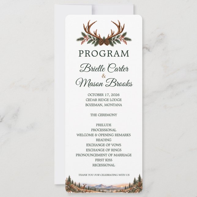 Programa de Casamento Camuflado de Caça ao Veado n (Frente)
