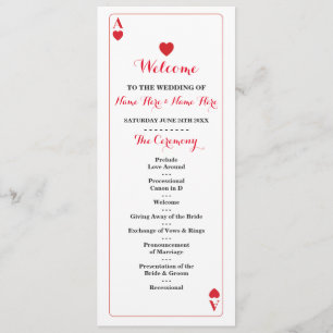 Programa de Casamento Cartas Ás de Copas Vegas Cas