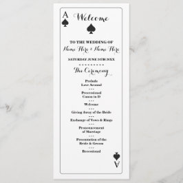Programa de Casamento Cartas de Baralho Espadas do
