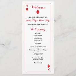 Programa de Casamento Cartas de Baralho Vegas Casi
