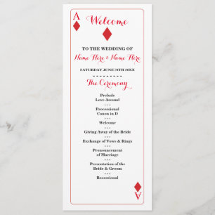 Programa de Casamento Cartas de Baralho Vegas Casi
