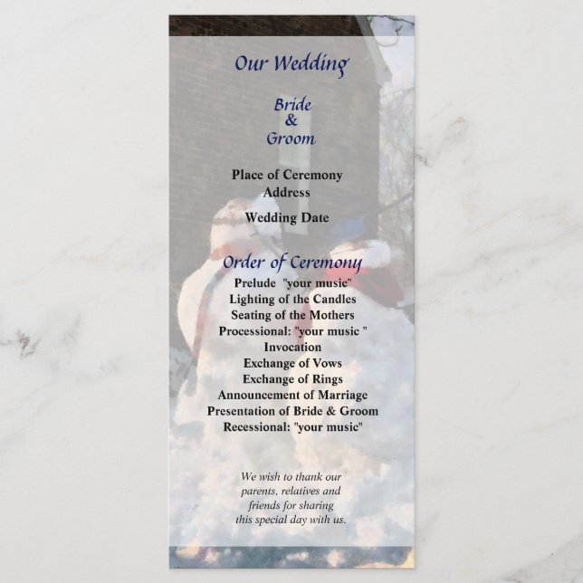 Programa de Casamento Casal na Neve (Frente)