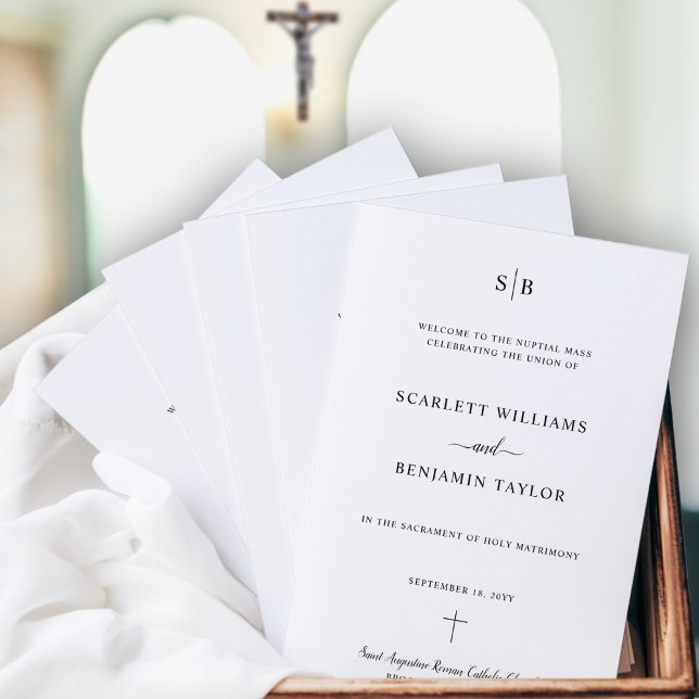 Programa de Casamento Católico com Monograma e Mis (Criador carregado)