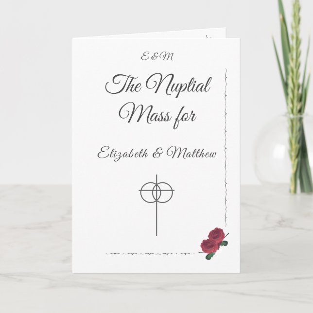 Programa de Casamento Católico de Rosas Finos (Frente)