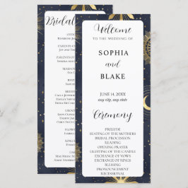 Programa de Casamento Celestial Azul e Dourado