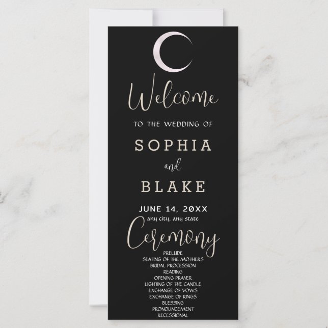 Programa de Casamento Celestial Lua Crescente Dour (Frente)