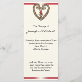 Programa de Casamento Celta com rosa vermelha