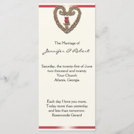 Programa de Casamento Celta com rosa vermelha