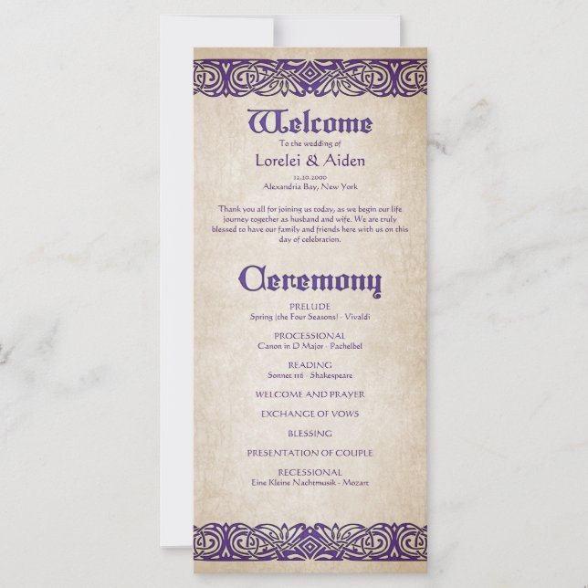Programa de Casamento Celta de Espadas (Frente)