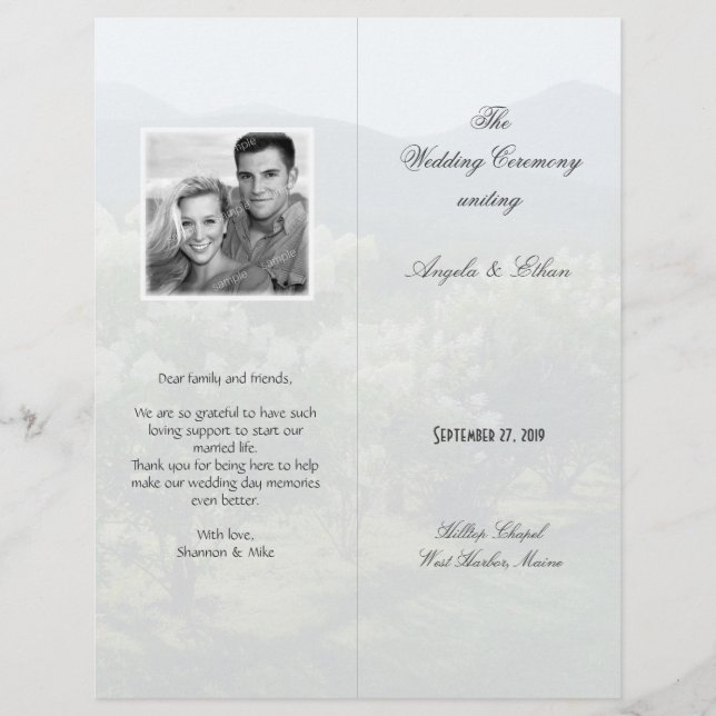 Programa De Casamento Cênico De Fundo Alto E Dobra (Frente)
