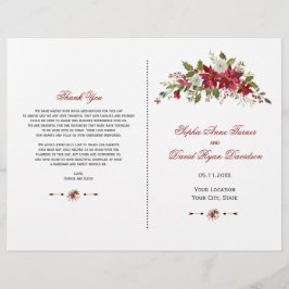 Programa de Casamento Charm Holiday Red Poinsettia