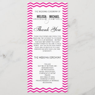 Programa de Casamento Chevron/Zig Zag, cor-de-rosa