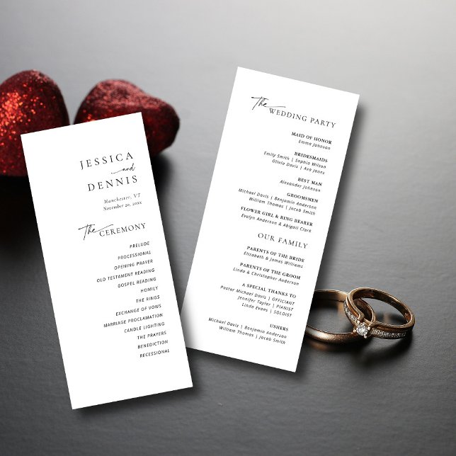 Programa de Casamento Chic de Script Mínimo Modern (Criador carregado)