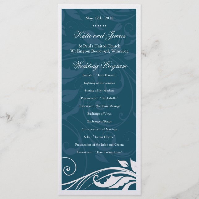 Programa de Casamento Clássico (Frente)