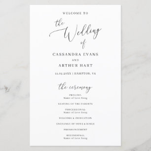 Programa de Casamento Clássico Formal Elegante Sim