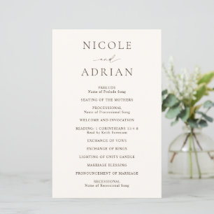 Programa de Casamento Clássico Marfim Elegante