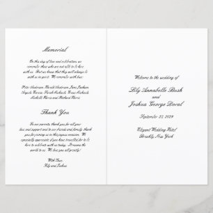 Programa de Casamento Clássico Preto e Branco Atem