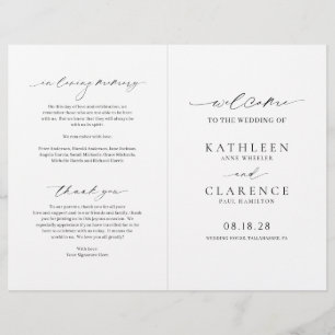 Programa de Casamento Clássico Preto e Branco Eleg