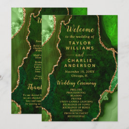 Programa de Casamento com Ágata Verde e Dourada