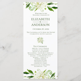 Programa de Casamento com Aquarela Floral de Hortê