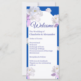 Programa de Casamento com Arco Floral Azul