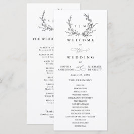 Programa de Casamento com Arte Floral Minimalista