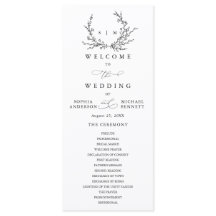Programa de Casamento com Arte Floral Minimalista 