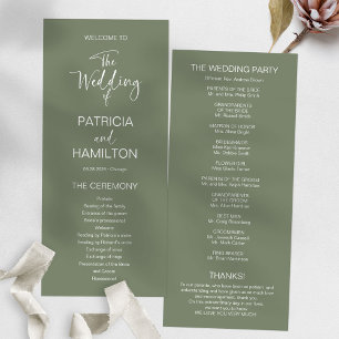 Programa de Casamento com Caligrafia Moderna Simpl
