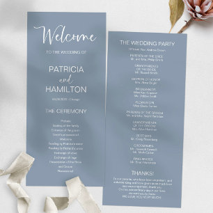 Programa de Casamento com Caligrafia Moderna Simpl