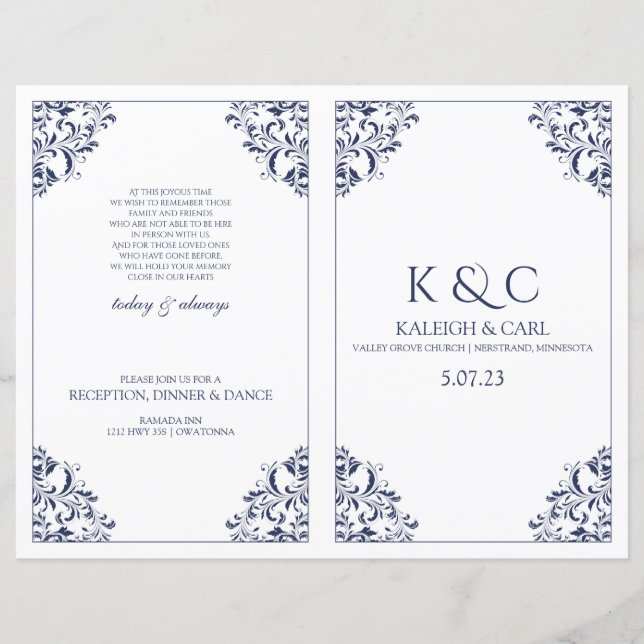 Programa de Casamento com Dobradura - Nadine (Azul (Frente)