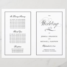 Programa de Casamento com Dobragem Elegante Borda