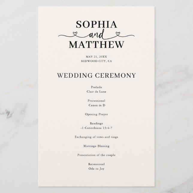 Programa de Casamento com Elegância e Coração (Frente)