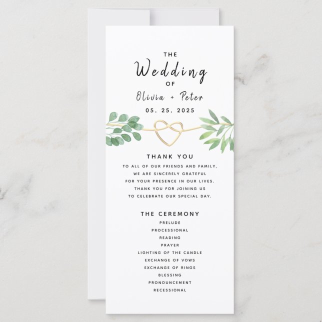 Programa de Casamento com Eucalipto (Frente)