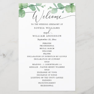 Programa de Casamento com Eucalipto Botânico ao