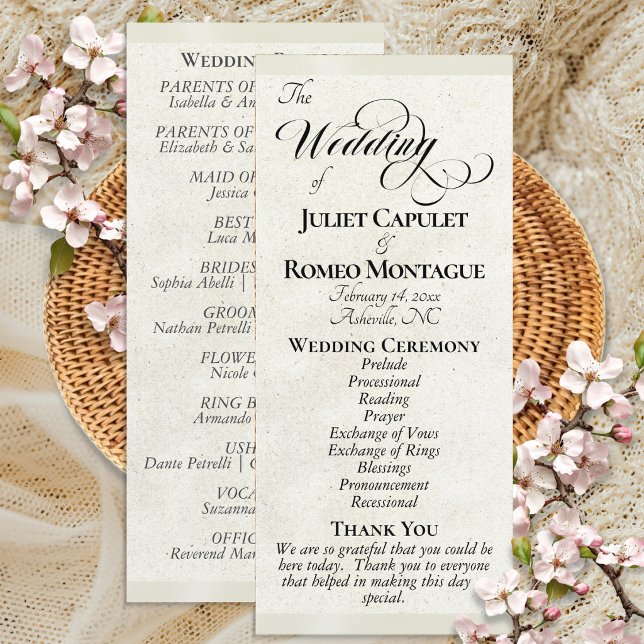 Programa de Casamento com Fita Creme (Criador carregado)
